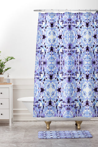 Amy Sia New York Geo Blue Shower Curtain And Mat