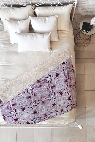 Amy Sia New York Geo Purple Fleece Throw Blanket