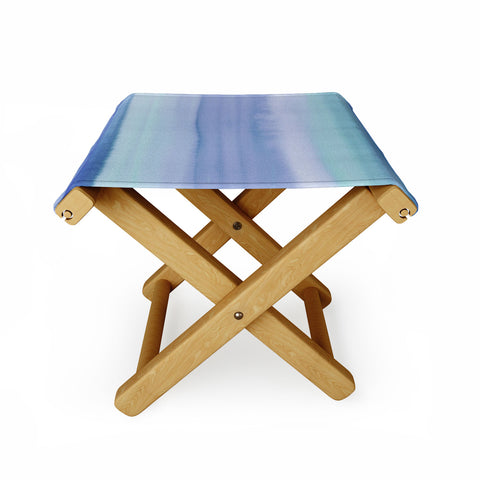Amy Sia Ombre Watercolor Blue Folding Stool