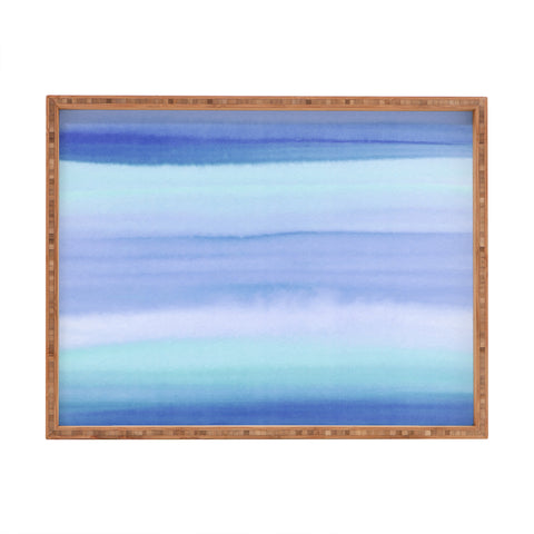 Amy Sia Ombre Watercolor Blue Rectangular Tray