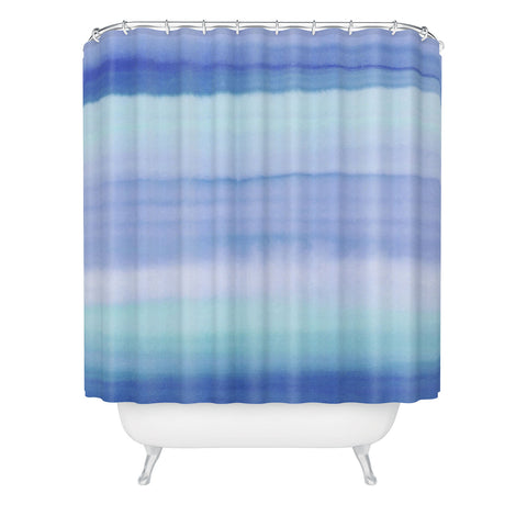 Amy Sia Ombre Watercolor Blue Shower Curtain