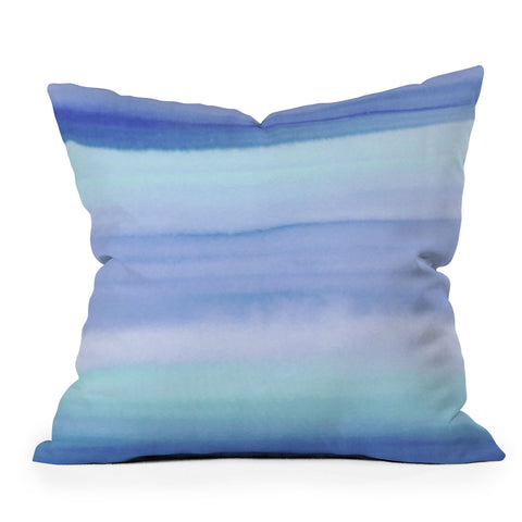 Amy Sia Ombre Watercolor Blue Throw Pillow