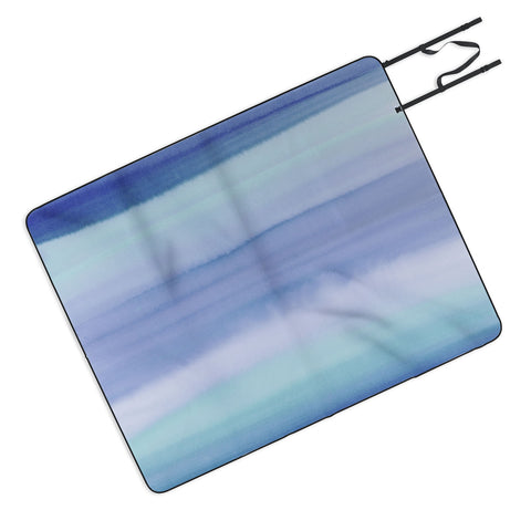 Amy Sia Ombre Watercolor Blue Picnic Blanket