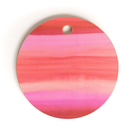 Amy Sia Ombre Watercolor Pink Cutting Board Round
