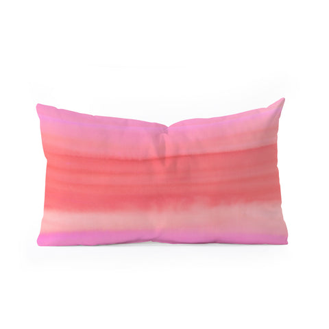 Amy Sia Ombre Watercolor Pink Oblong Throw Pillow