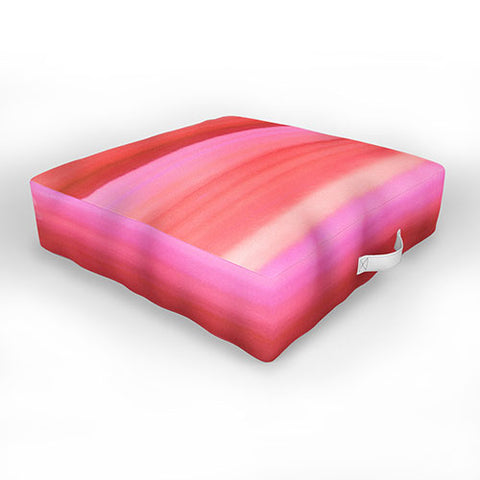 Amy Sia Ombre Watercolor Pink Outdoor Floor Cushion