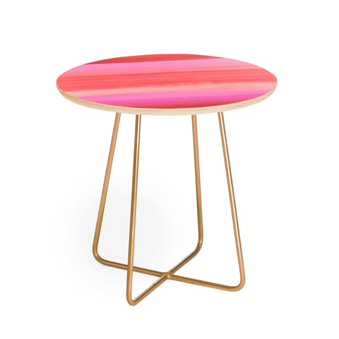 Amy Sia Ombre Watercolor Pink Round Side Table