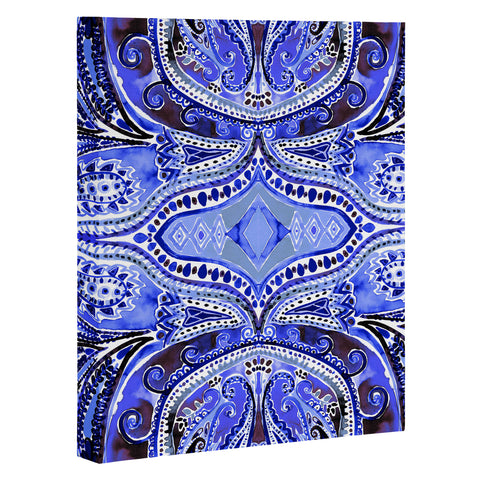 Amy Sia Paisley Deep Blue Art Canvas