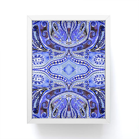 Amy Sia Paisley Deep Blue Framed Mini Art Print