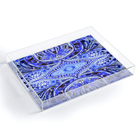 Amy Sia Paisley Deep Blue Acrylic Tray