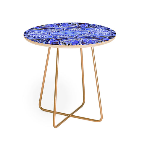 Amy Sia Paisley Deep Blue Round Side Table