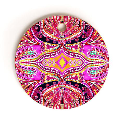 Amy Sia Paisley Hot Pink Cutting Board Round