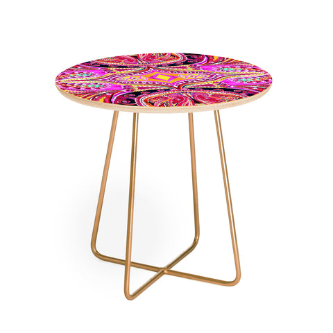 Amy Sia Paisley Hot Pink Round Side Table