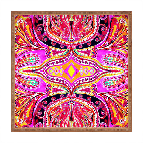 Amy Sia Paisley Hot Pink Square Tray