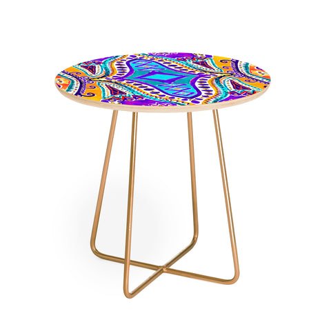 Amy Sia Paisley Purple Round Side Table