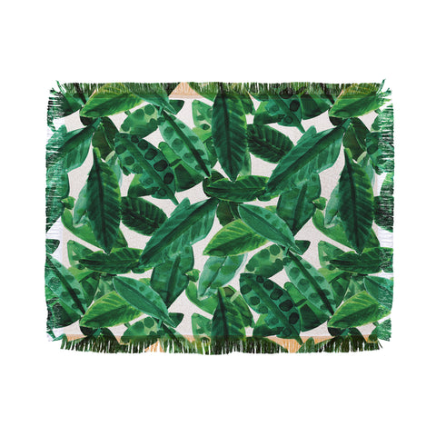 Amy Sia Palm Green Throw Blanket