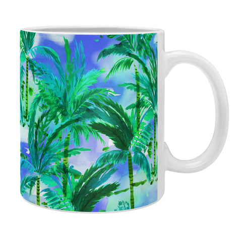 Amy Sia Palm Tree Blue Green Coffee Mug