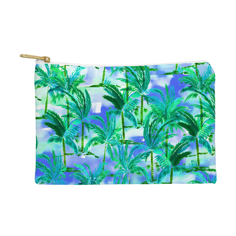 Amy Sia Palm Tree Blue Green Pouch