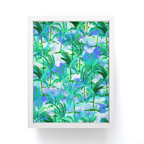 Amy Sia Palm Tree Blue Green Framed Mini Art Print
