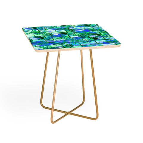 Amy Sia Palm Tree Blue Green Side Table