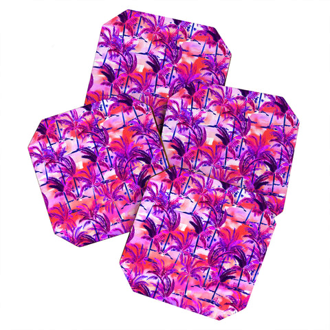Amy Sia Palm Tree Purple Coaster Set