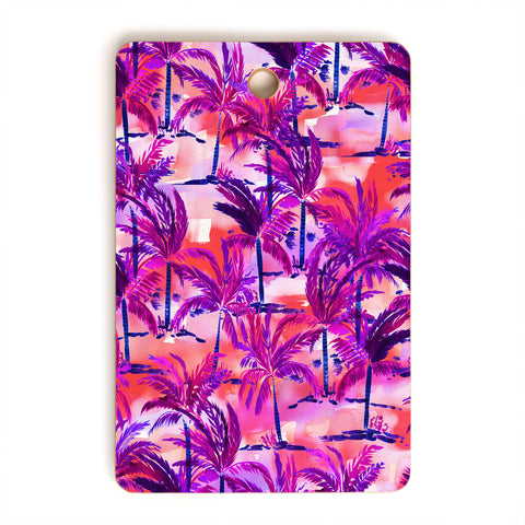 Amy Sia Palm Tree Purple Cutting Board Rectangle