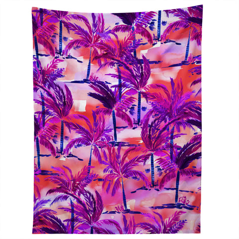 Amy Sia Palm Tree Purple Tapestry