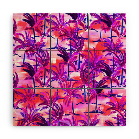 Amy Sia Palm Tree Purple Wood Wall Mural