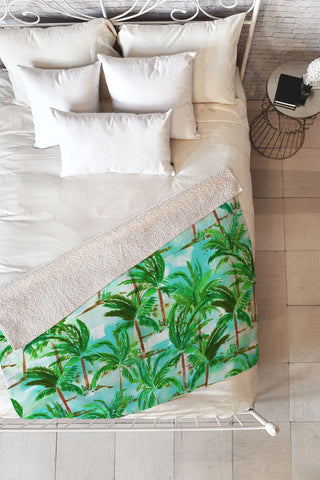 Amy Sia Palm Tree Fleece Throw Blanket