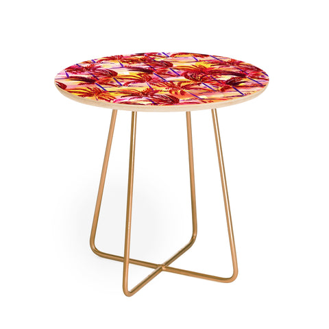 Amy Sia Palm Tree Sunset Round Side Table