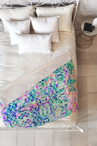 Amy Sia Pastel Triangle Fleece Throw Blanket