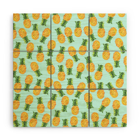 Amy Sia Pineapple Fruit Wood Wall Mural