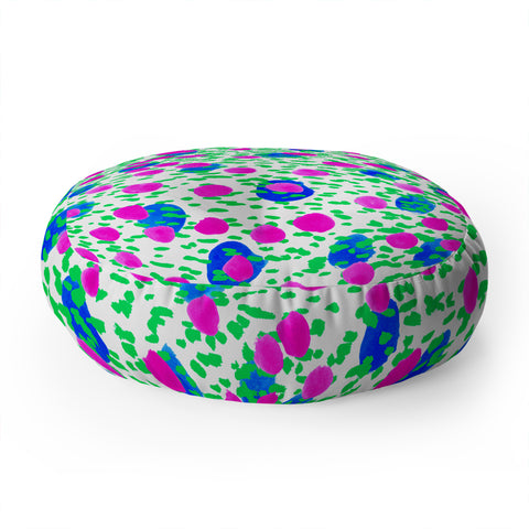 Amy Sia Polka Dot Green Floor Pillow Round