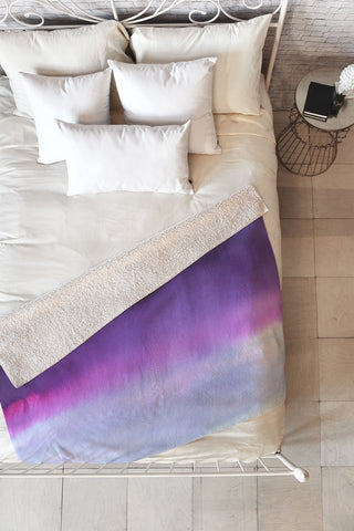 Amy Sia Squall Purple Fleece Throw Blanket
