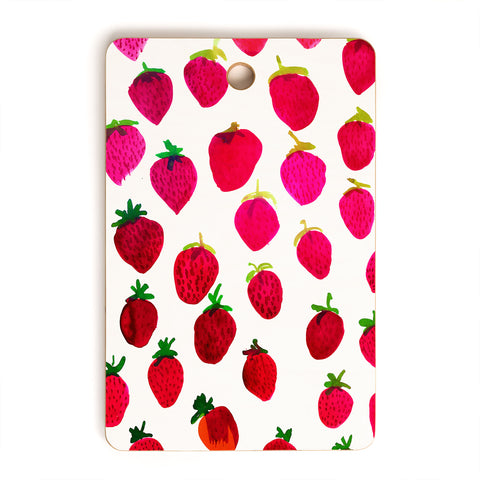 Amy Sia Strawberry Fruit Cutting Board Rectangle