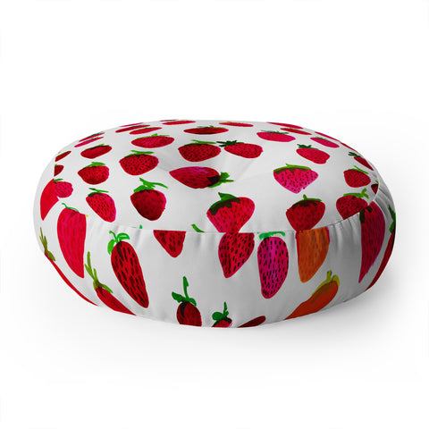 Amy Sia Strawberry Fruit Floor Pillow Round