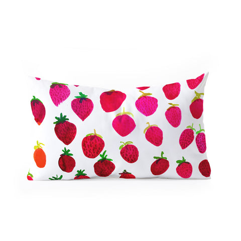 Amy Sia Strawberry Fruit Oblong Throw Pillow
