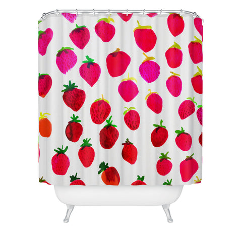 Amy Sia Strawberry Fruit Shower Curtain