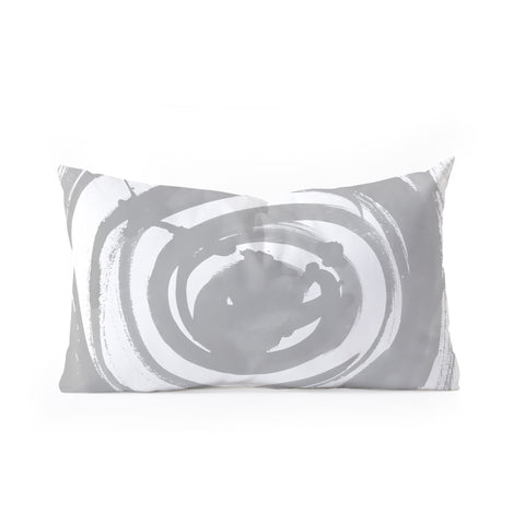 Amy Sia Swirl Pale Gray Oblong Throw Pillow
