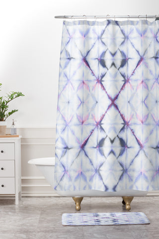 Amy Sia Tangier Blue Shower Curtain And Mat