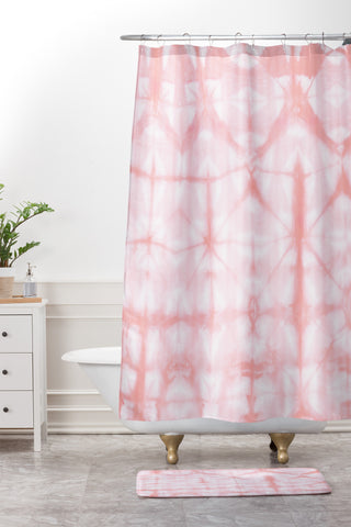 Amy Sia Tie Dye 2 Pink Shower Curtain And Mat