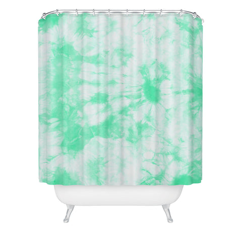 Amy Sia Tie Dye 3 Mint Shower Curtain