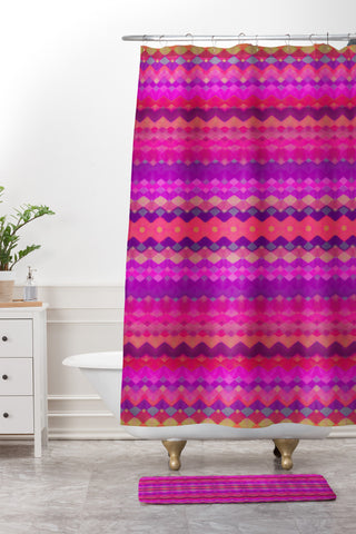 Amy Sia Tribal Diamonds 2 Shower Curtain And Mat
