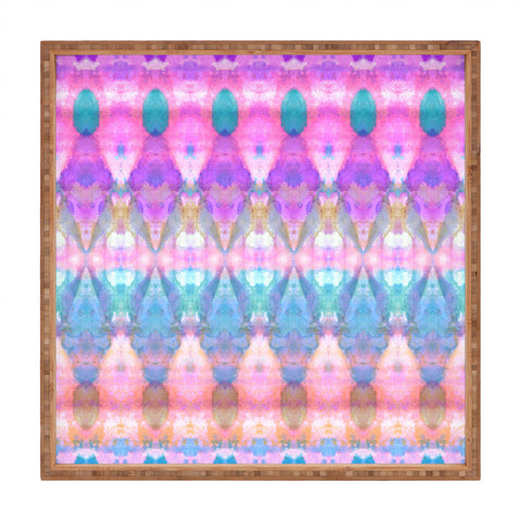 Amy Sia Tribal Diamonds Pastel Pink Square Tray