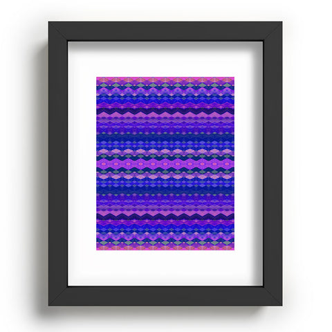 Amy Sia Tribal Diamonds Two Blue Recessed Framing Rectangle
