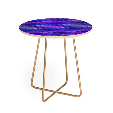 Amy Sia Tribal Diamonds Two Blue Round Side Table