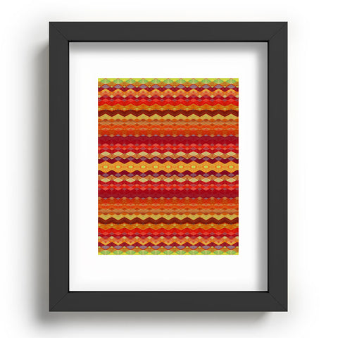 Amy Sia Tribal Diamonds Two Red Recessed Framing Rectangle
