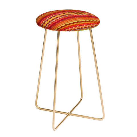 Amy Sia Tribal Diamonds Two Red Counter Stool