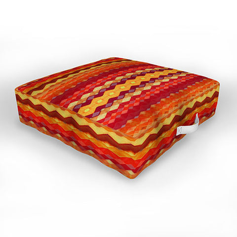 Amy Sia Tribal Diamonds Two Red Outdoor Floor Cushion