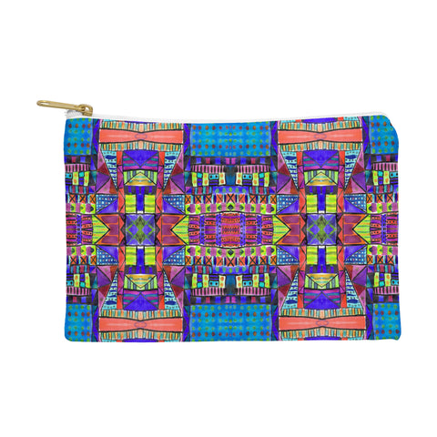 Amy Sia Tribal Patchwork 2 Blue Pouch